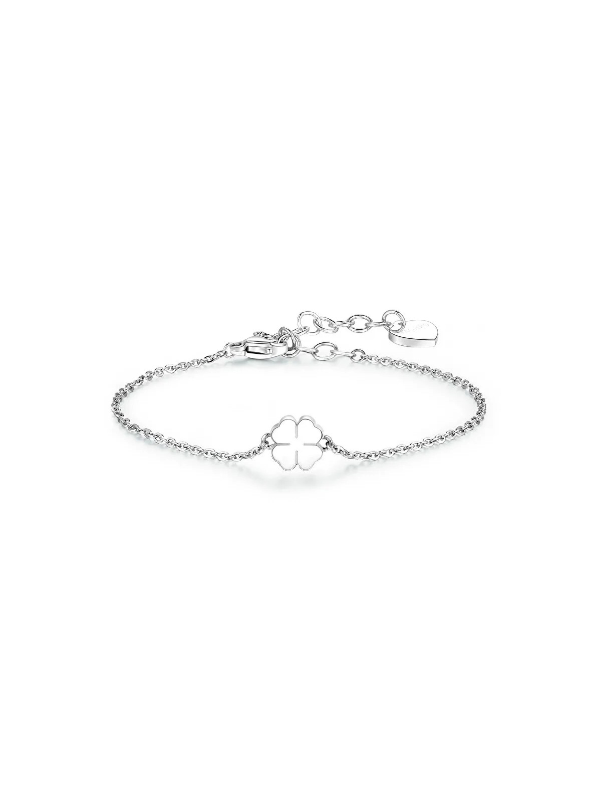 S'Agapõ Bracciale in acciaio con quadrifoglio Click SCK10 donna