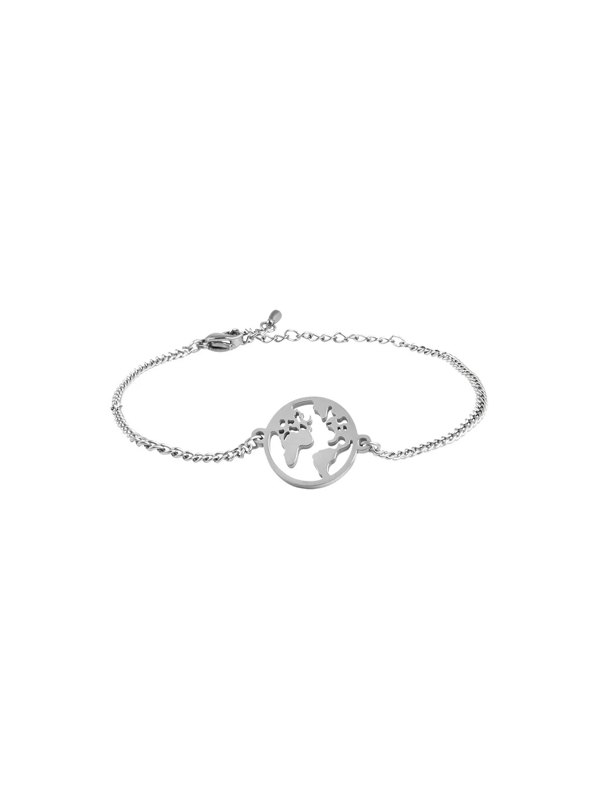 Troli Bracciale in acciaio giocoso Mappa del mondo VCBW012S donna