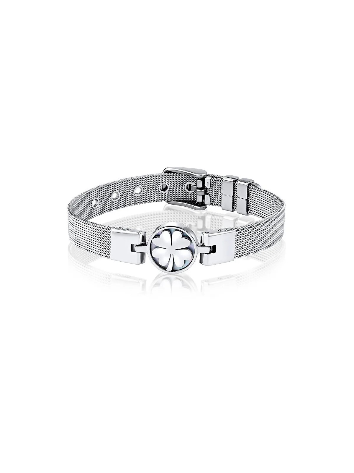Silvego Bracciale in acciaio con quadrifoglio KMM111134 donna