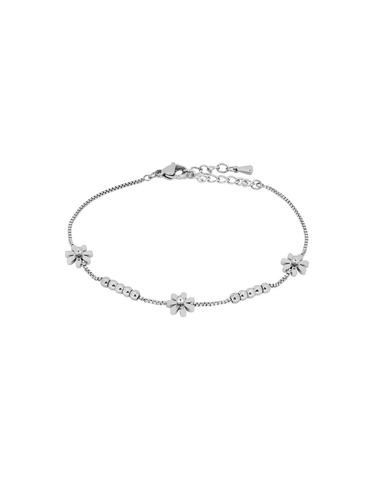 Troli Delicato bracciale in acciaio con fiori da donna