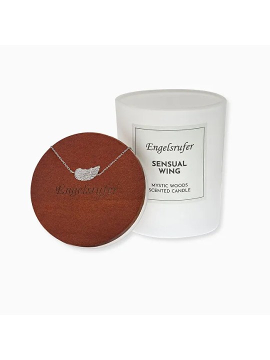 Engelsrufer Candela profumata 35 ore con bracciale in acciaio Ali d'angelo ERJC-ERBLILWING donna
