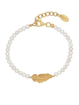 Bracciale Engelsrufer in argento placcato oro con perle ERB-GLORY-FED-G donna