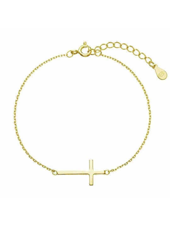 Evolution Group Bracciale placcato oro con croce 63008 donna
