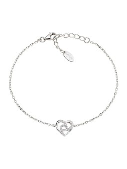 Amen Bracciale romantico in argento con cuore Love BRHHBBZ donna