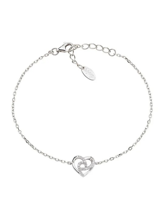 Amen Bracciale romantico in argento con cuore Love BRHHBBZ donna
