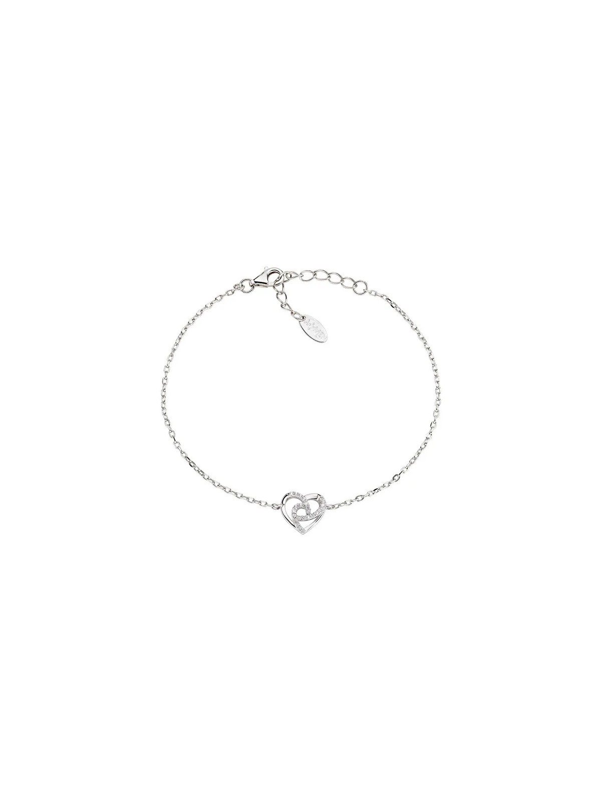 Amen Bracciale romantico in argento con cuore Love BRHHBBZ donna