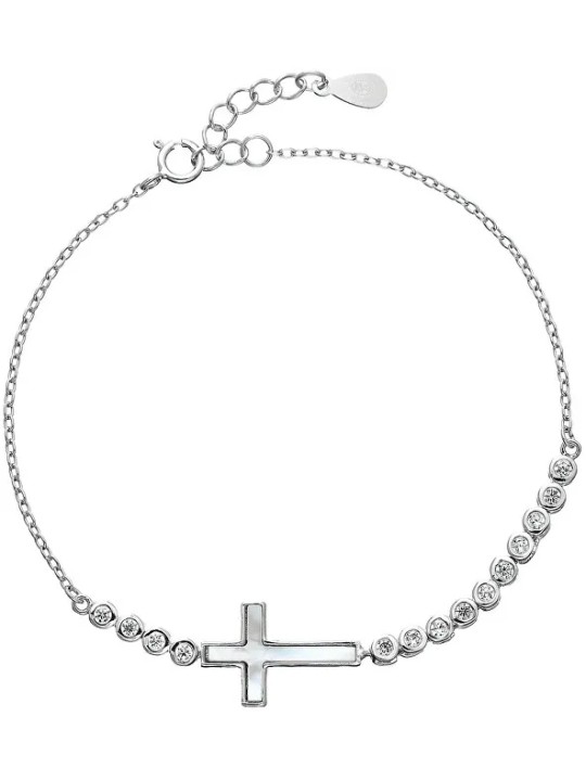 Evolution Group Bracciale in argento delicato con zirconi Croce 13016.1 donna