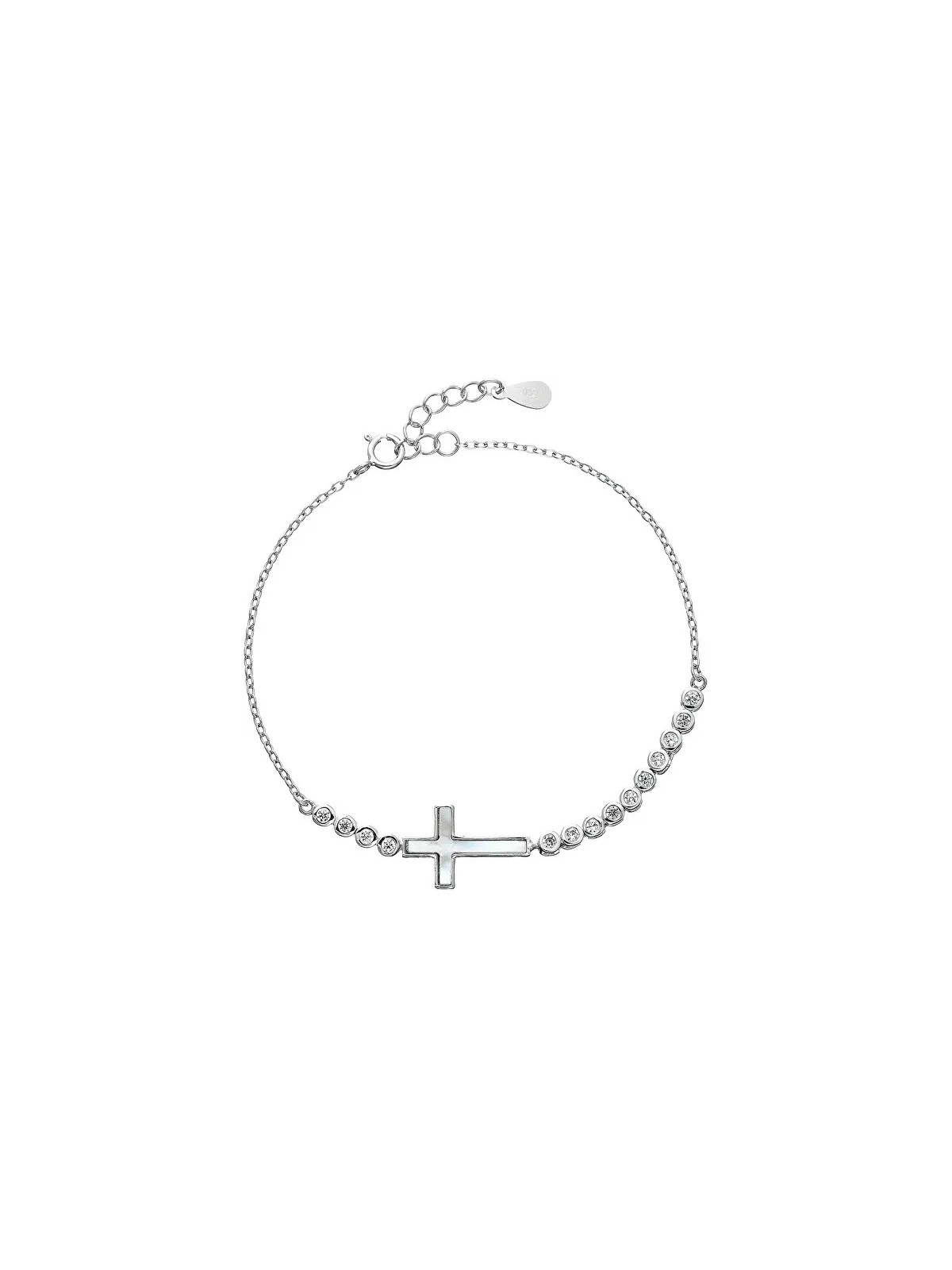 Evolution Group Bracciale in argento delicato con zirconi Croce 13016.1 donna