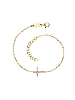 Engelsrufer Bracciale dorato alla moda con croce ERB-LILCROS-ZIG donna