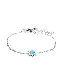 Troli Bracciale in acciaio pregiato con opale sintetico blu donna