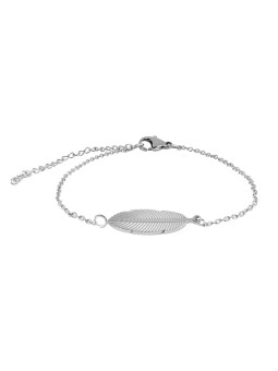 Troli Elegante bracciale in acciaio con piuma donna