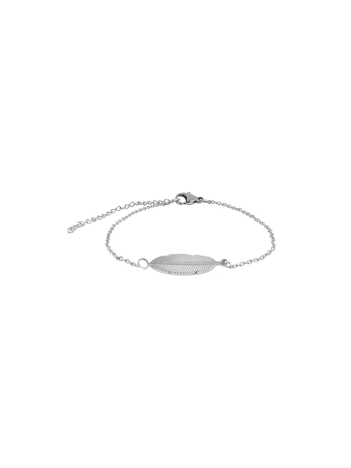 Troli Elegante bracciale in acciaio con piuma donna