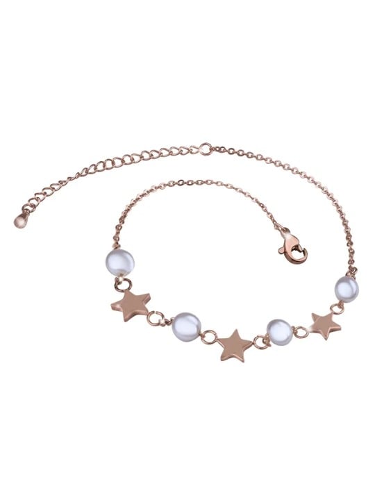 Troli Bracciale in bronzo pregiato con stelle e perle donna