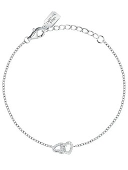 La Petite Story Bracciale in argento Doppio cuore con zirconi Argento LPS05AWV01 donna