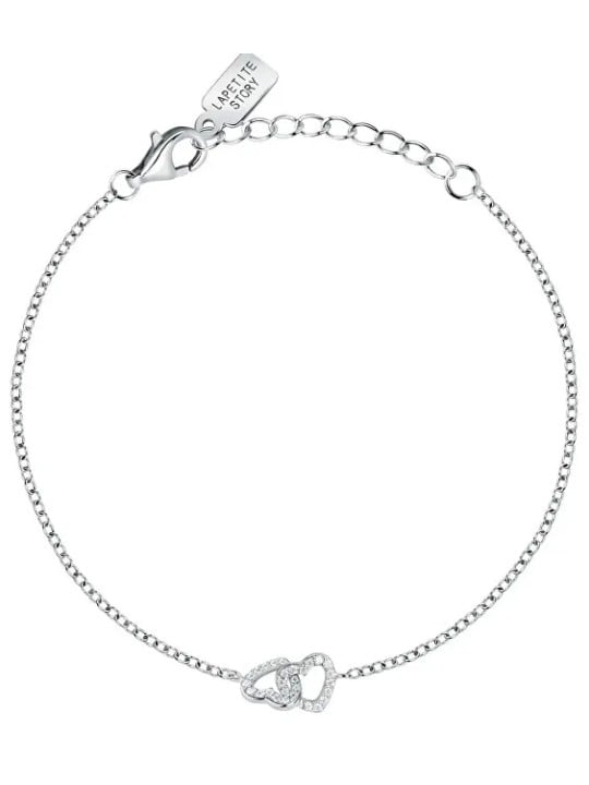 La Petite Story Bracciale in argento Doppio cuore con zirconi Argento LPS05AWV01 donna