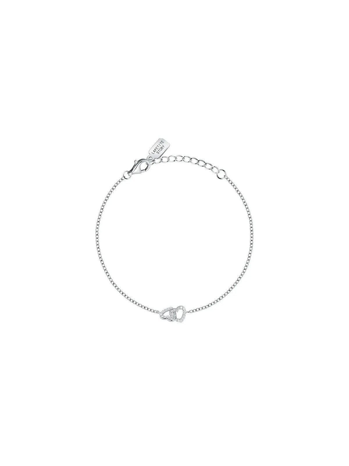 La Petite Story Bracciale in argento Doppio cuore con zirconi Argento LPS05AWV01 donna