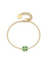 S'Agapõ Delicato bracciale placcato oro con quadrifoglio Click SCK261 donna