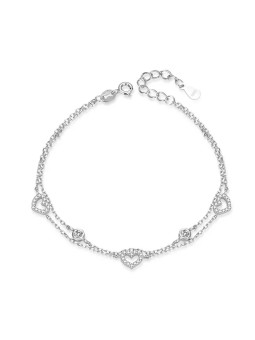 Agato Bracciale doppio in argento con zirconi AGB771/21 donna