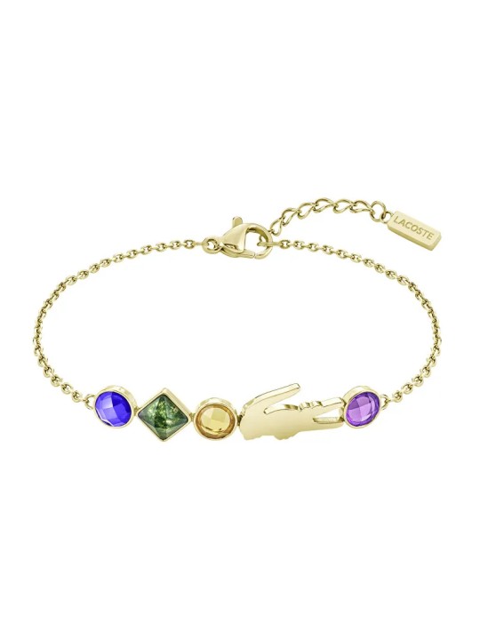 Lacoste Bracciale in coccodrillo placcato oro Deva 2040361 donna