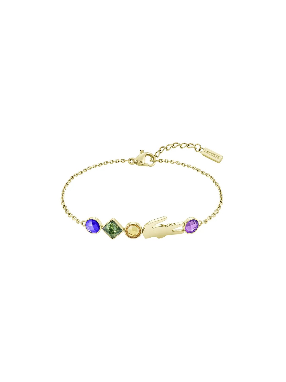 Lacoste Bracciale in coccodrillo placcato oro Deva 2040361 donna