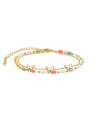 Troli Bracciale placcato oro con perline colorate e papillon donna