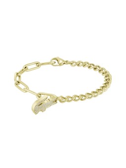 Lacoste Bracciale da donna placcato oro con cristalli Coccodrillo 2040147 donna