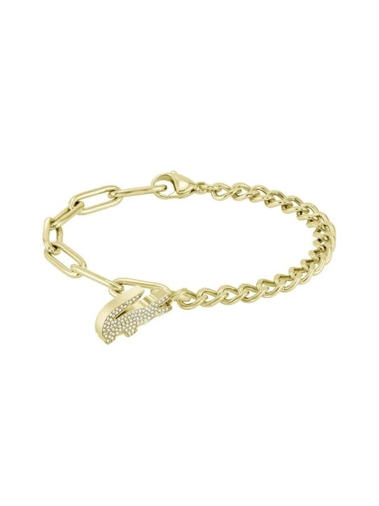 Lacoste Bracciale da donna placcato oro con cristalli Coccodrillo 2040147 donna