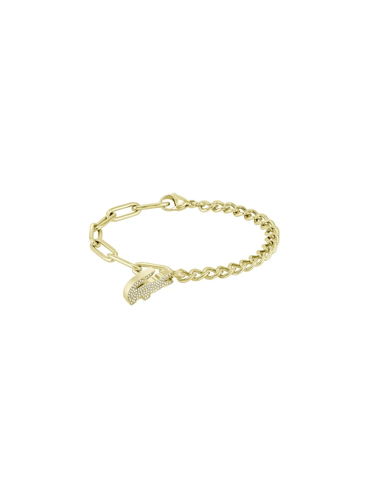 Lacoste Bracciale da donna placcato oro con cristalli Coccodrillo 2040147 donna