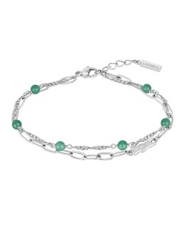 Lacoste Bracciale da donna in acciaio con perline verdi Deva 2040457 donna