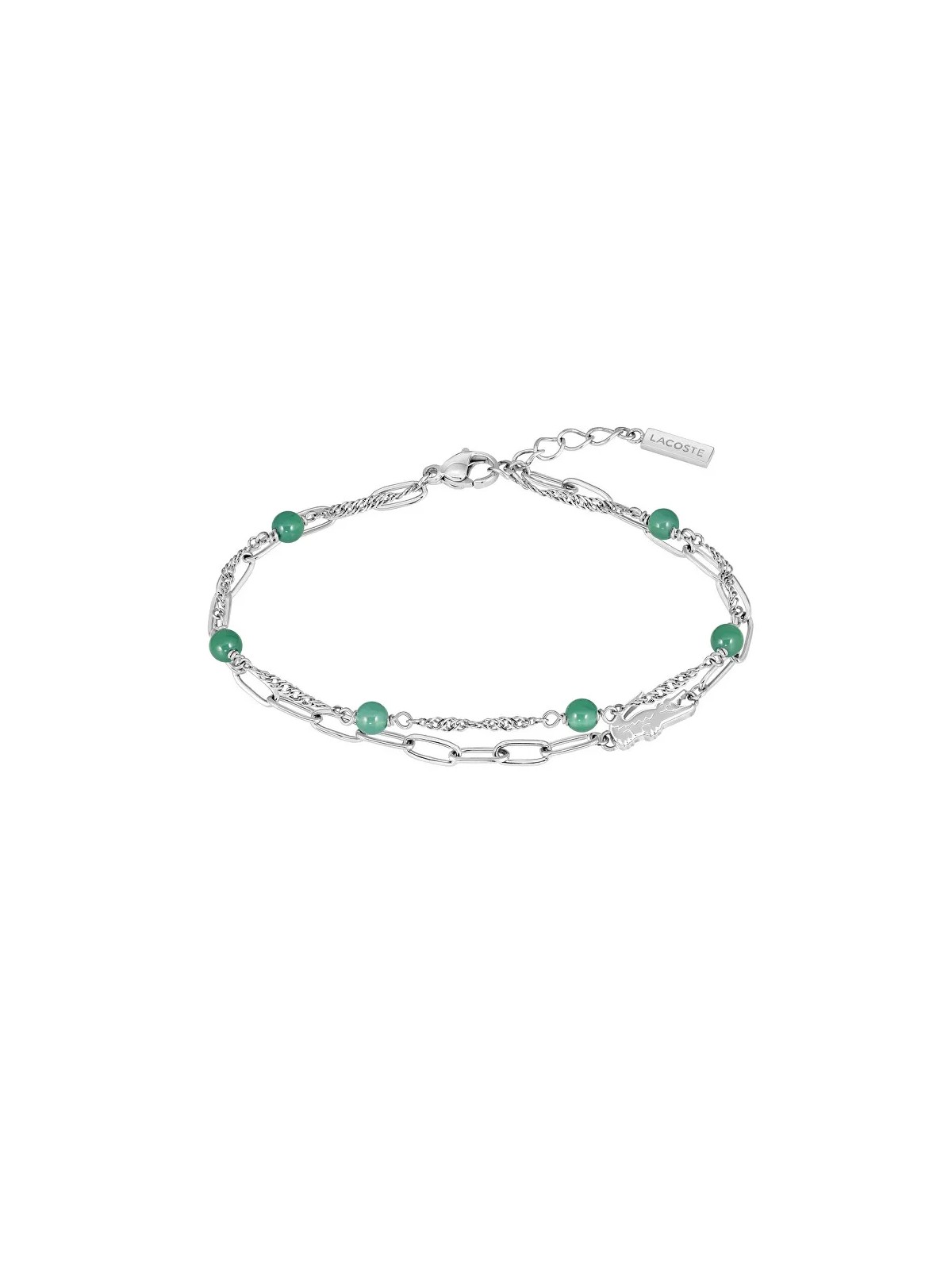 Lacoste Bracciale da donna in acciaio con perline verdi Deva 2040457 donna