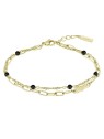 Lacoste Bracciale da donna placcato oro con perline nere Deva 2040458 donna