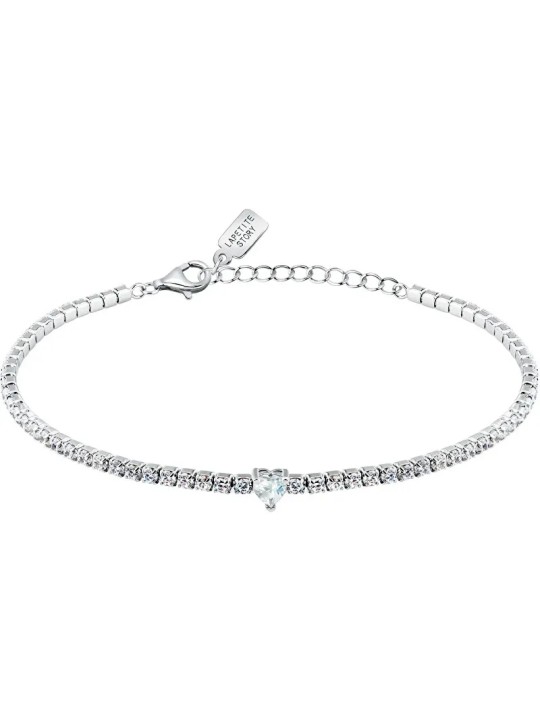 La Petite Story Bracciale tennis in argento con cuore trasparente LPS05AWV43 donna