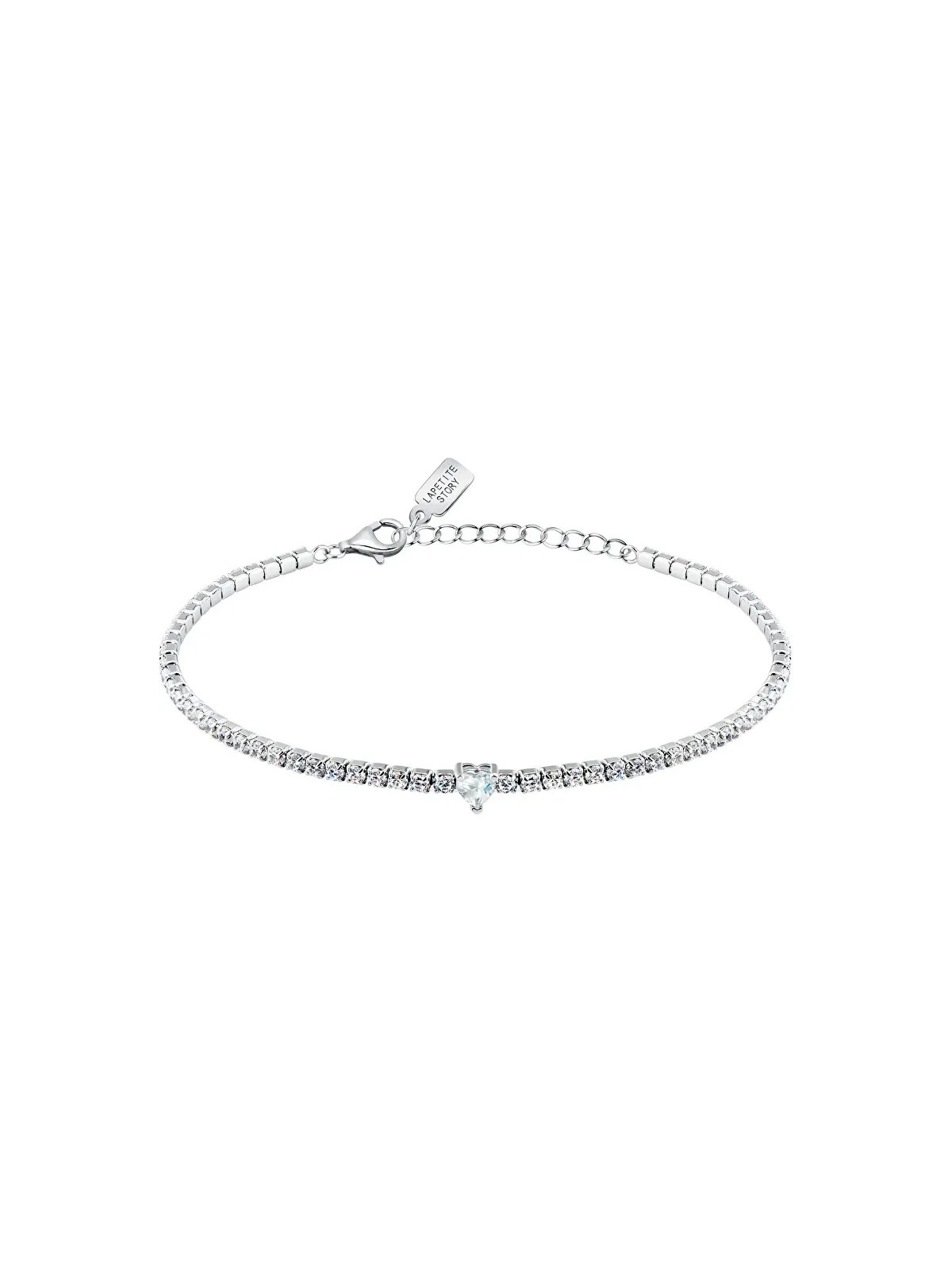 La Petite Story Bracciale tennis in argento con cuore trasparente LPS05AWV43 donna
