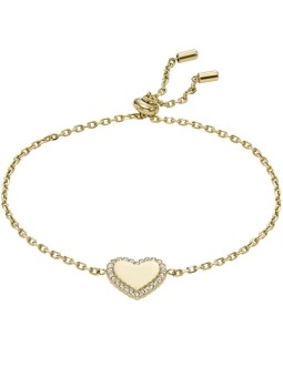 Fossil Bracciale romantico placcato oro Cuore con zirconi JOF00932710 donna