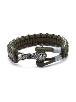 Cordell Braccialetto paracord in olio d'oliva Martello di Thor - Mjoelnir uomo