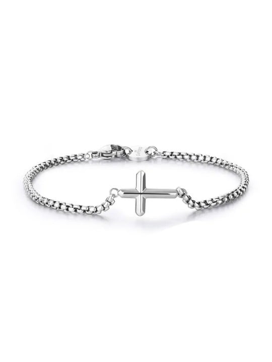 S'Agapõ Bracciale da uomo elegante Cross Rogue SRG12 uomo