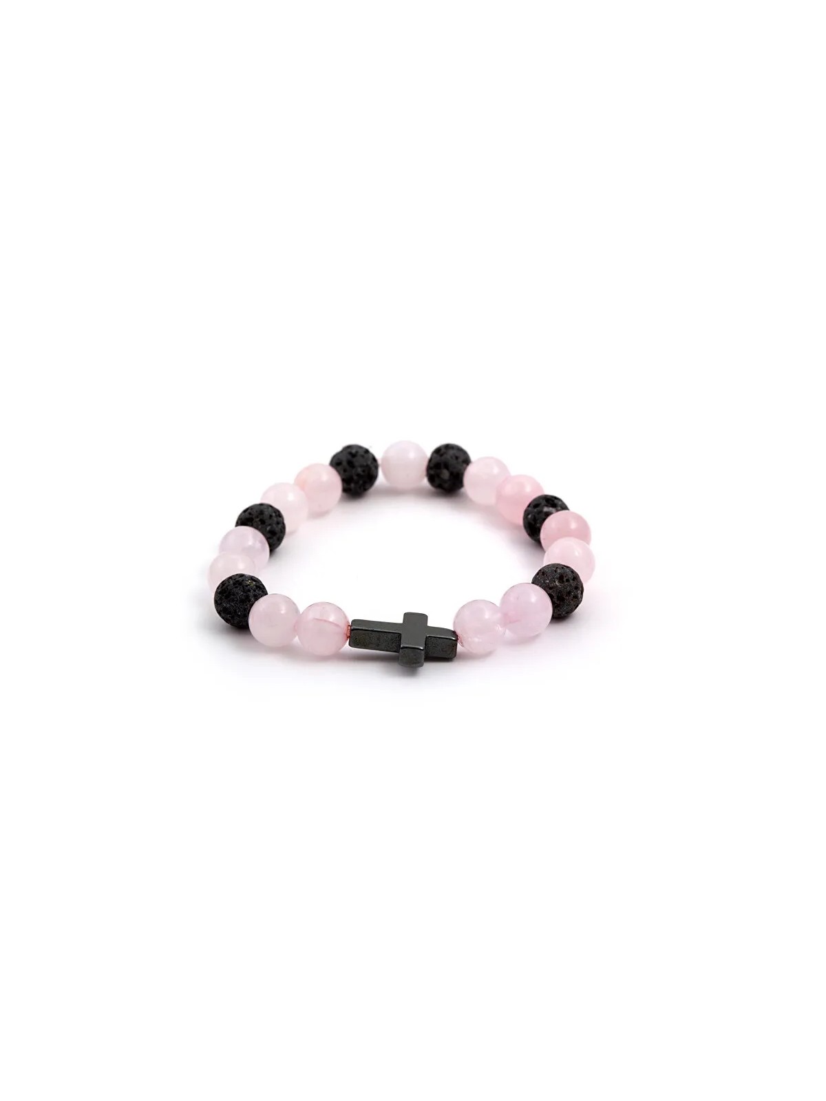 Agato Bracciale di perline di rosmarino, pietra lavaca ed ematite MINK06/17 donna