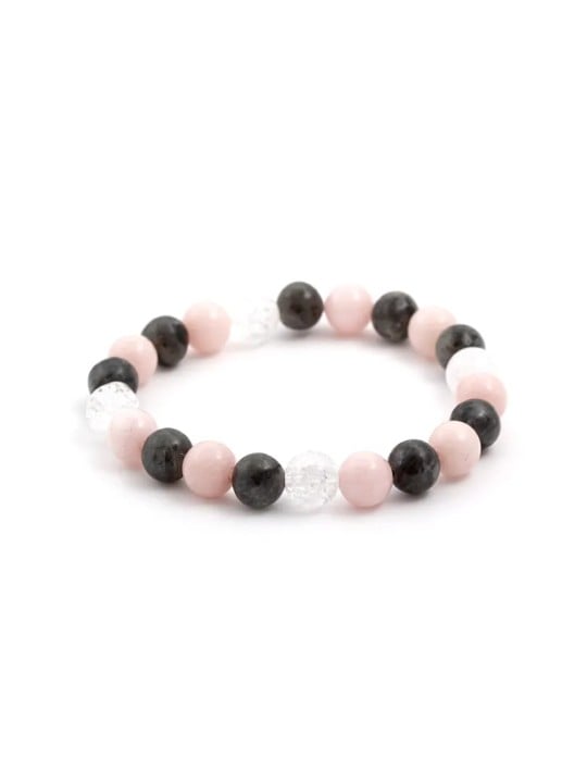 Agato Bracciale di perline in giadeite, cristallo e labradorite MINK09/17 donna