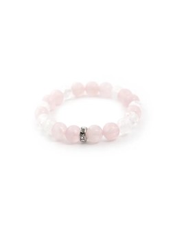 Agato Bracciale di perline di rosmarino e cristallo craquelé MINK14/17 da donna