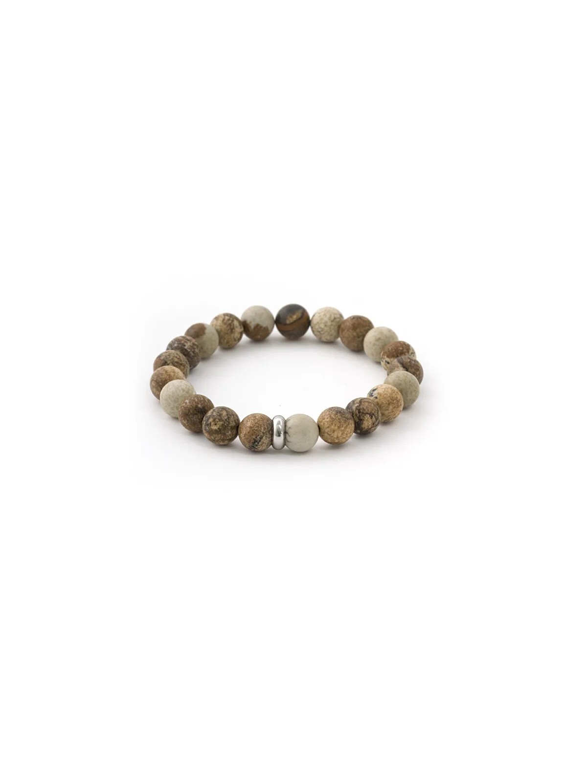 Agato Bracciale con perline di diaspro MINK108 - Lunghezza: 19 cm donna