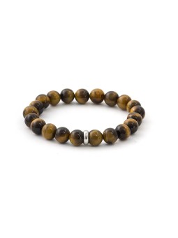 Agato Bracciale con perline di occhio di tigre MINK110/17 - Lunghezza: 19 cm donna