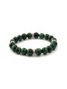 Agato Bracciale con perline in occhio di tigre verde MINK117 - Lunghezza: 19 cm donna
