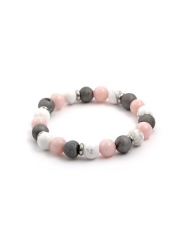 Agato Bracciale di perline di giada, agata e howlite MINK34/17 donna