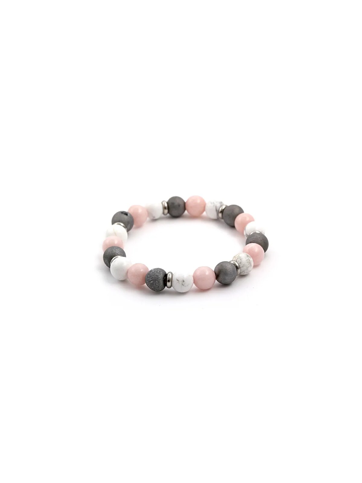 Agato Bracciale di perline di giada, agata e howlite MINK34/17 donna