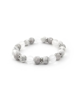 Agato Bracciale di perline in howlite, giada e cristallo MINK124/18 donna