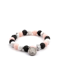 Agato Bracciale di perline in giadeite, pietra lavaca e howlite MINK39/17 donna