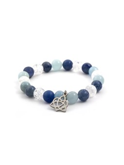 Agato Bracciale di perline in acquamarina, avventurina e cristallo MINK40/17 donna