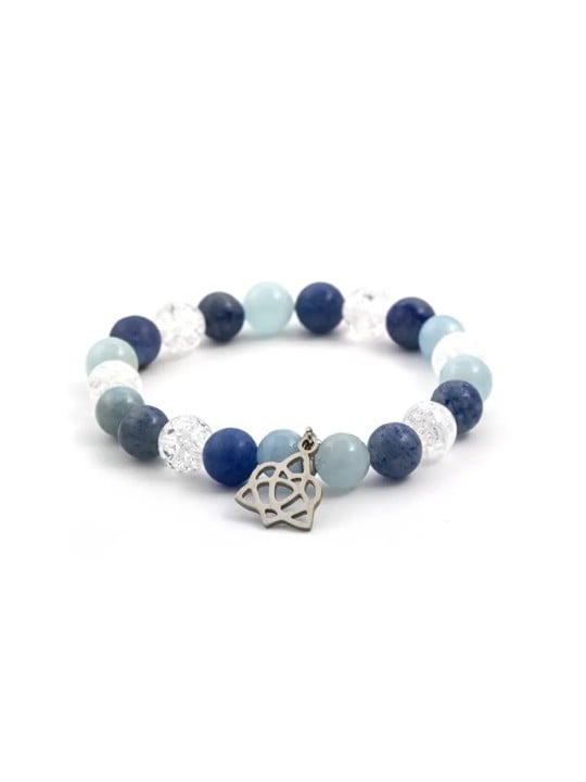 Agato Bracciale di perline in acquamarina, avventurina e cristallo MINK40/17 donna