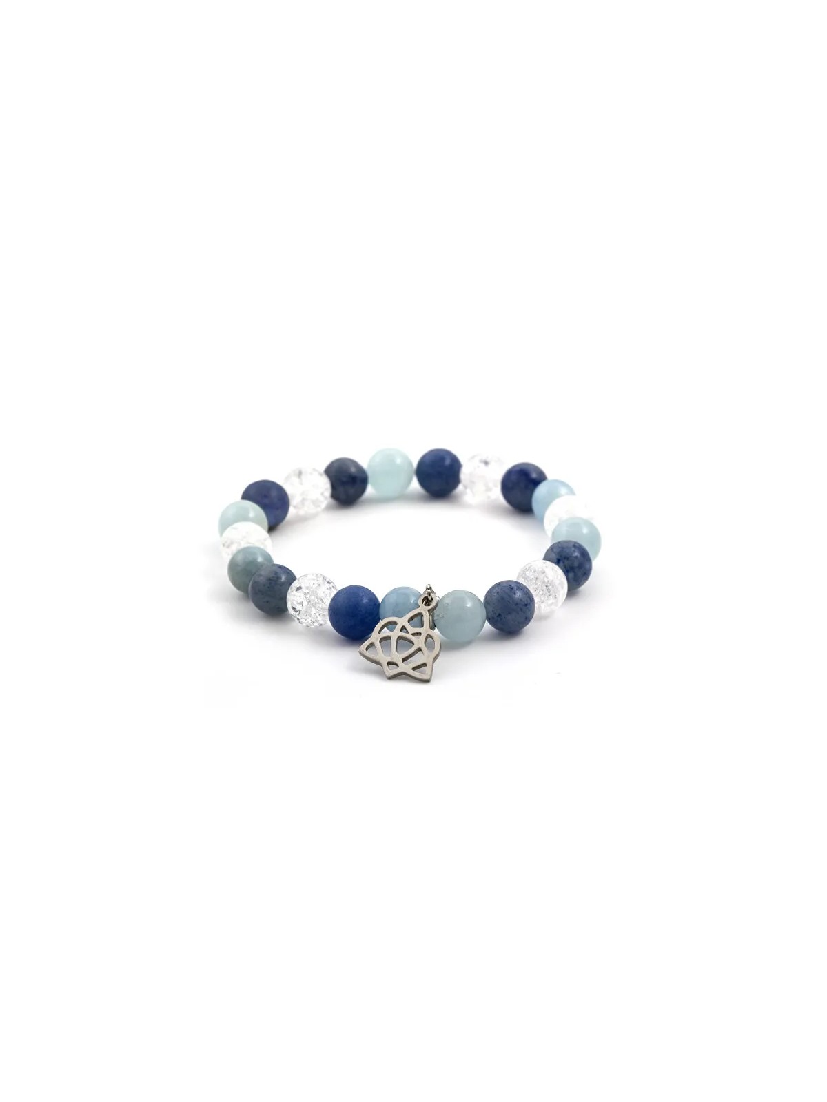 Agato Bracciale di perline in acquamarina, avventurina e cristallo MINK40/17 donna