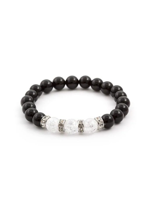 Agato Bracciale di perline in onice e cristallo MINK51/17 donna